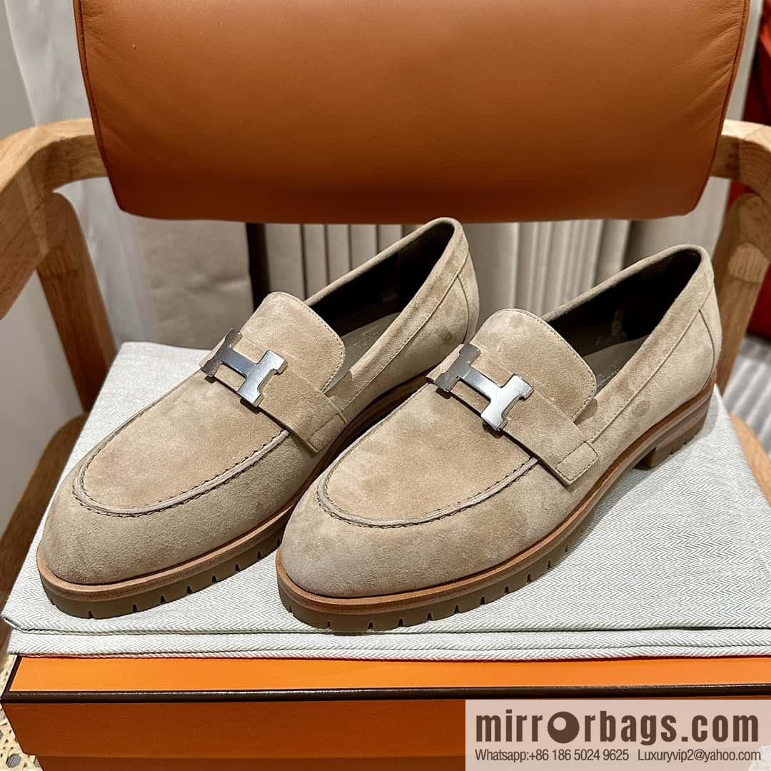 Hermès calfskin Faubourg loafers