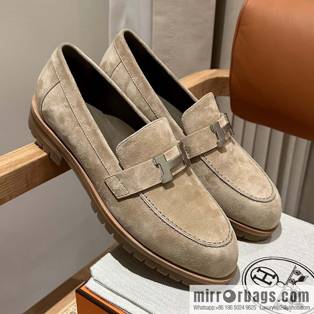 Hermès calfskin Faubourg loafers