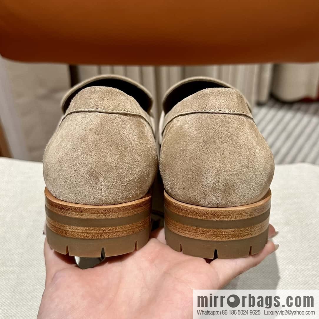 Hermès calfskin Faubourg loafers