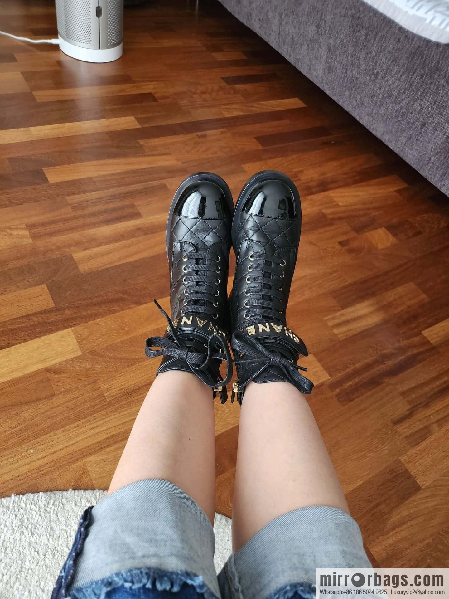 CHANEL Xiaoxiang rhombus letter side zipper locomotive short boots