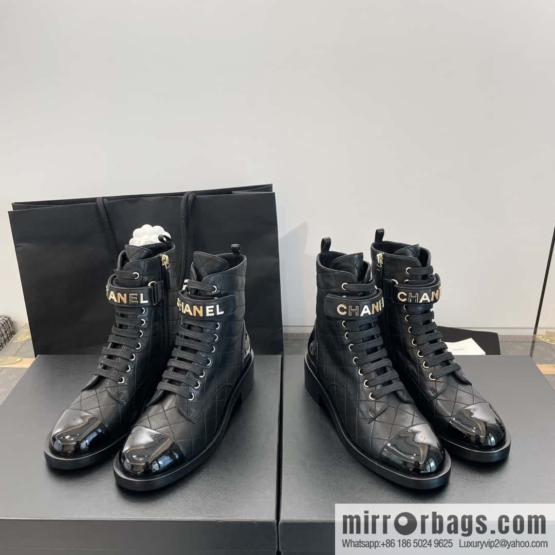 CHANEL Xiaoxiang rhombus letter side zipper locomotive short boots
