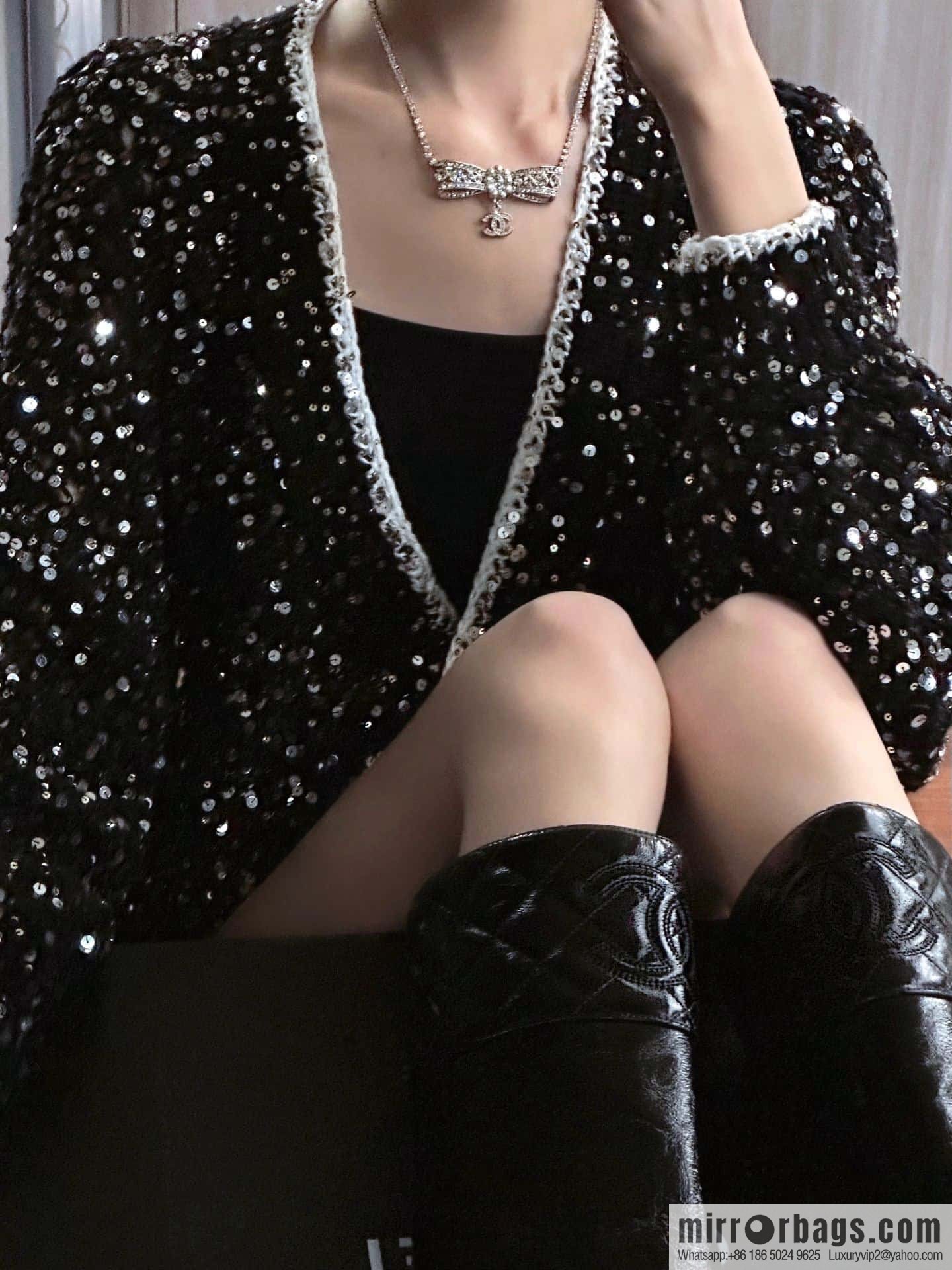 CHANEL autumn/winter rhombus patent leather knight boots