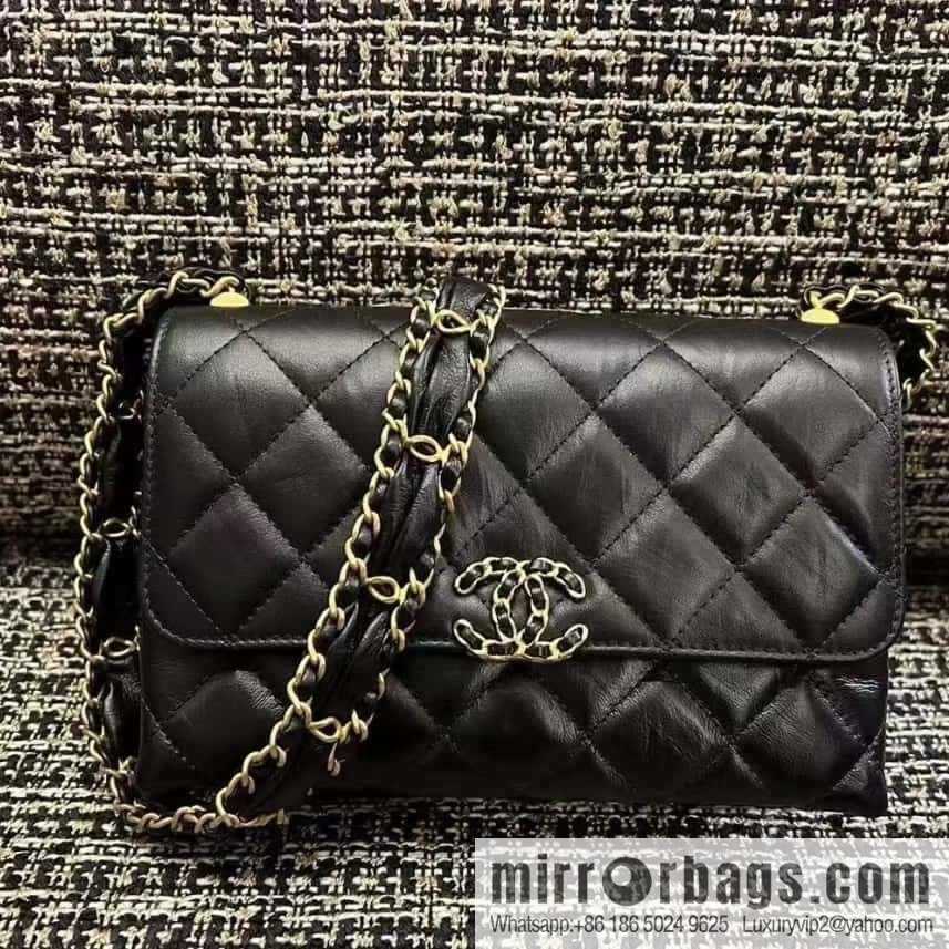CHANEL 23K autumn and winter series, super hot 19 retro organ bag AP3572 black