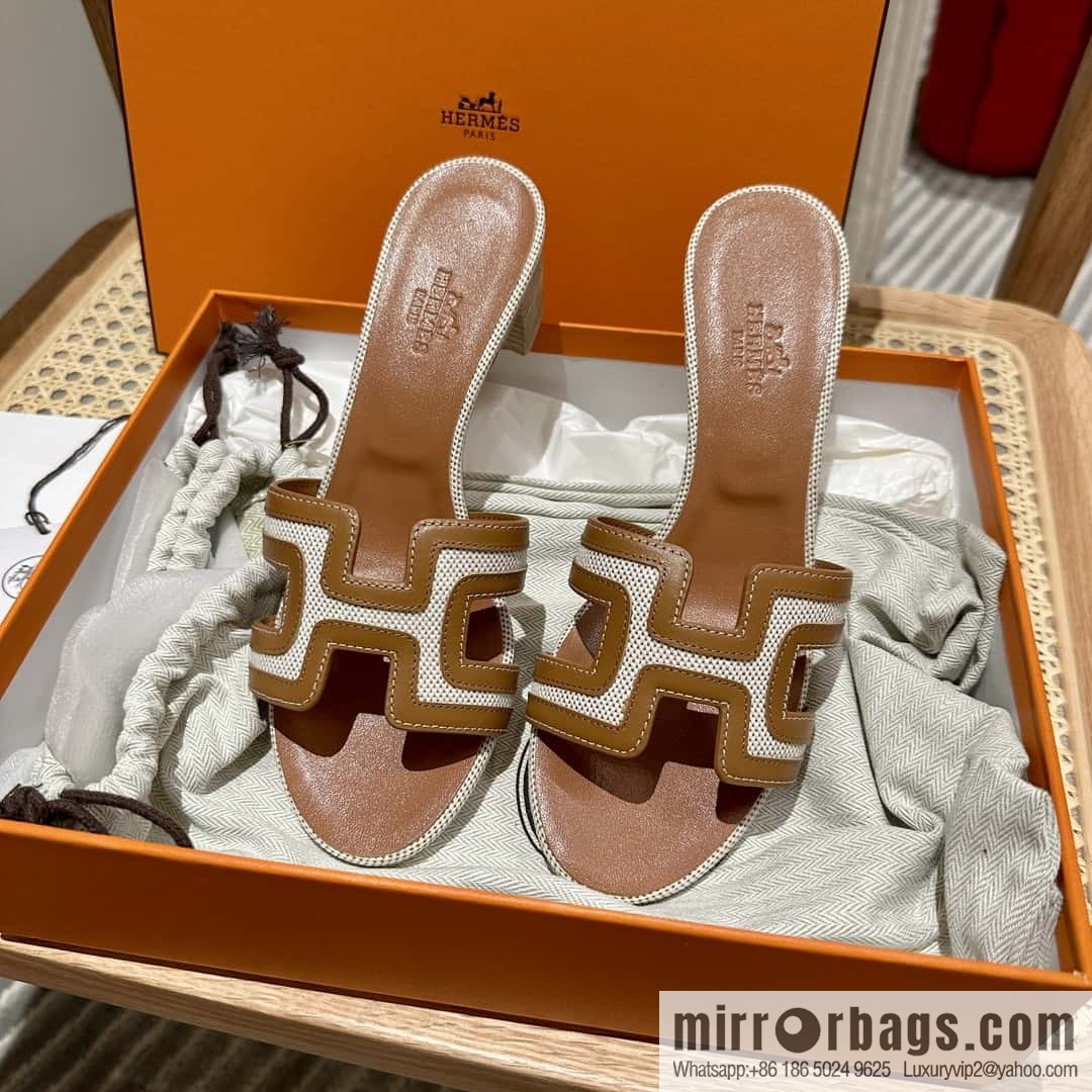 Hermes Hermes, canvas leather, high heels