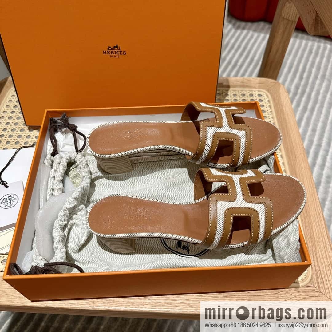 Hermes Hermes, canvas leather, high heels