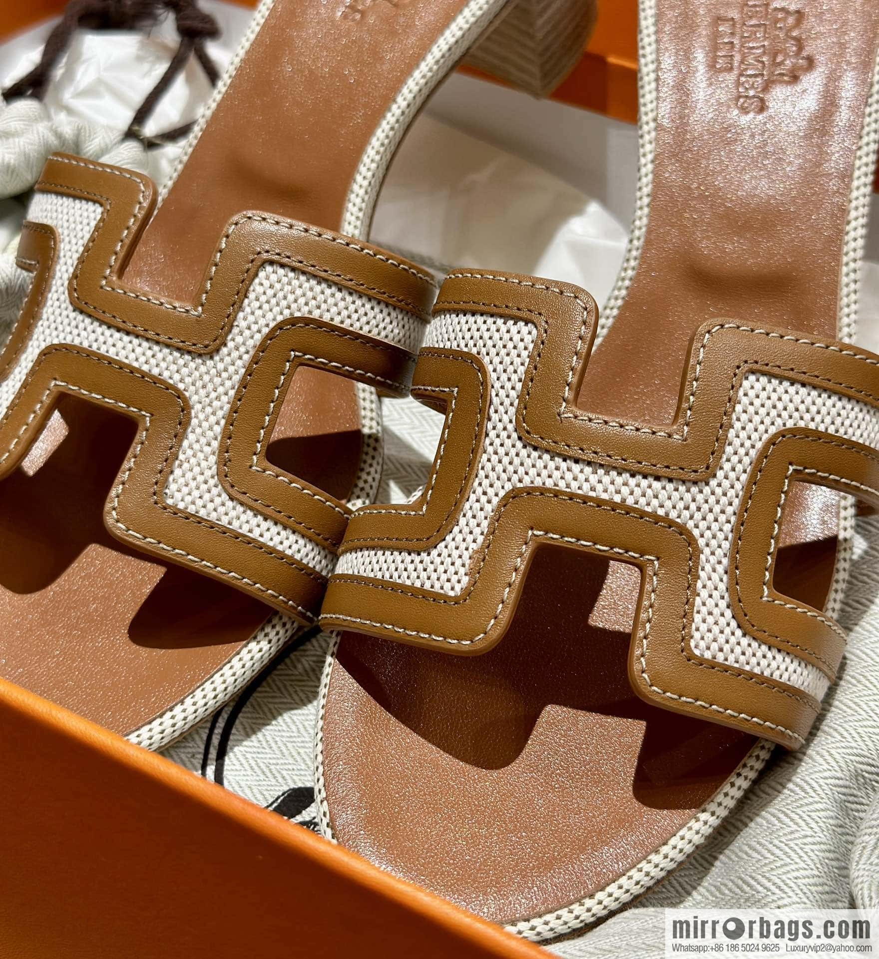 Hermes Hermes, canvas leather, high heels