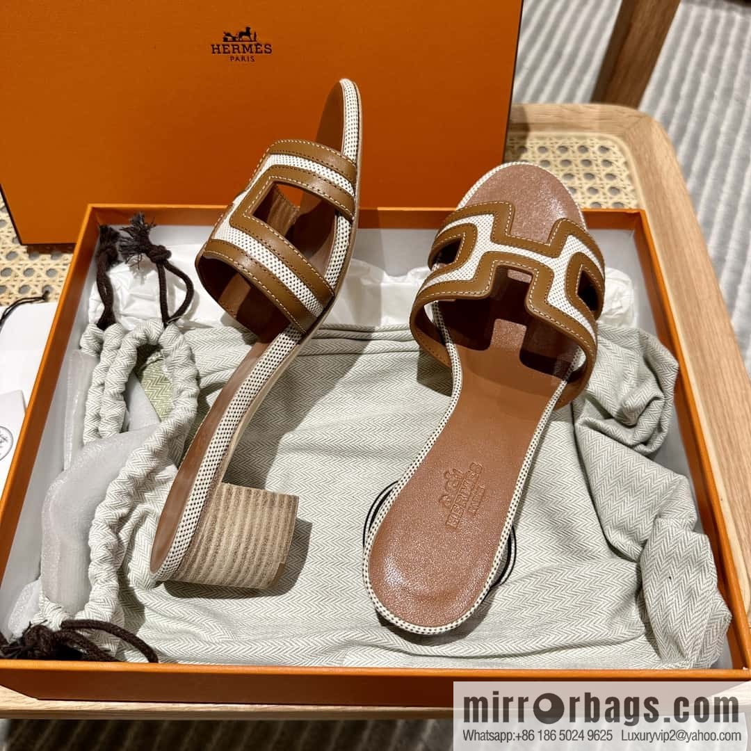 Hermes Hermes, canvas leather, high heels
