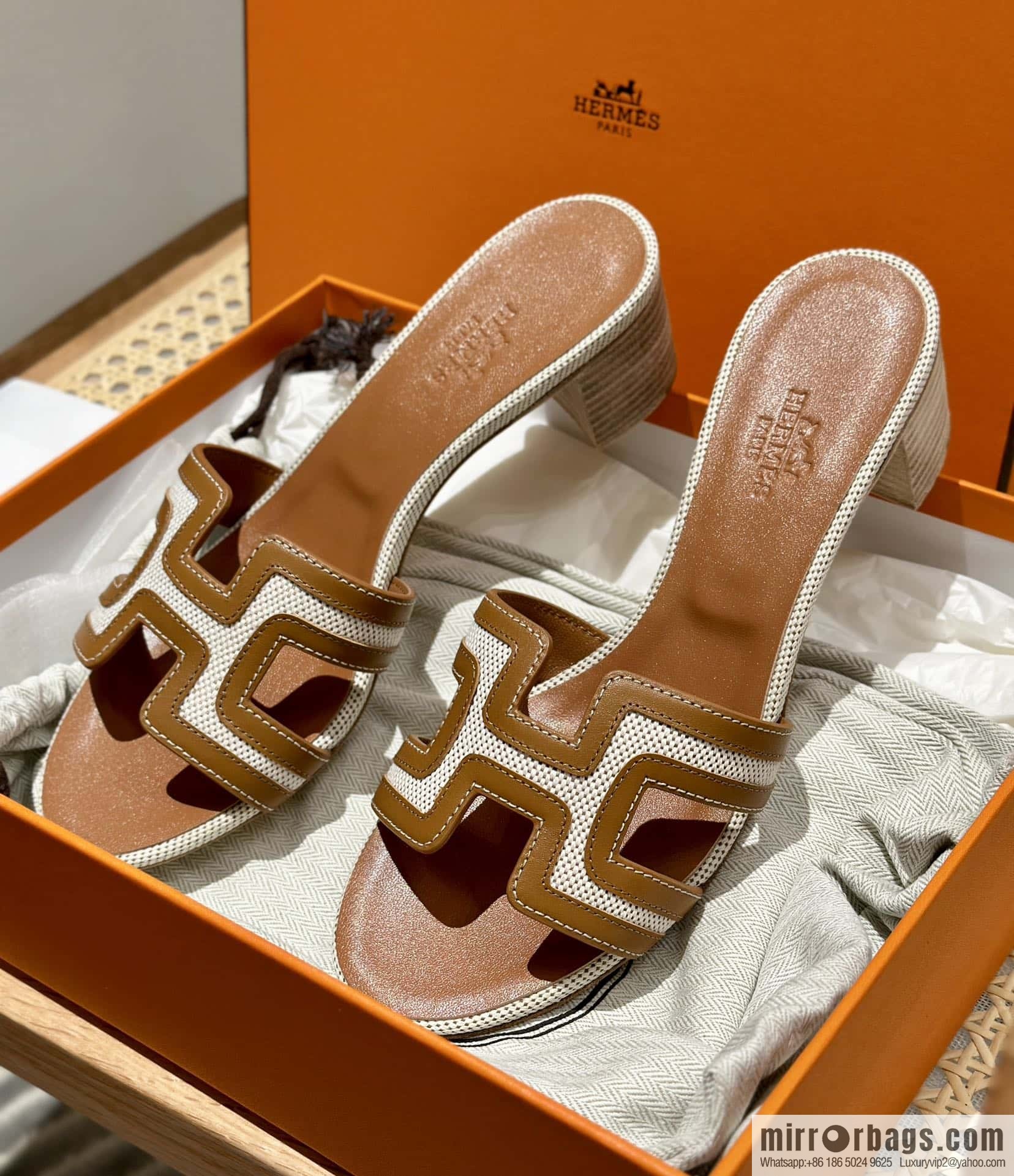 Hermes Hermes, canvas leather, high heels