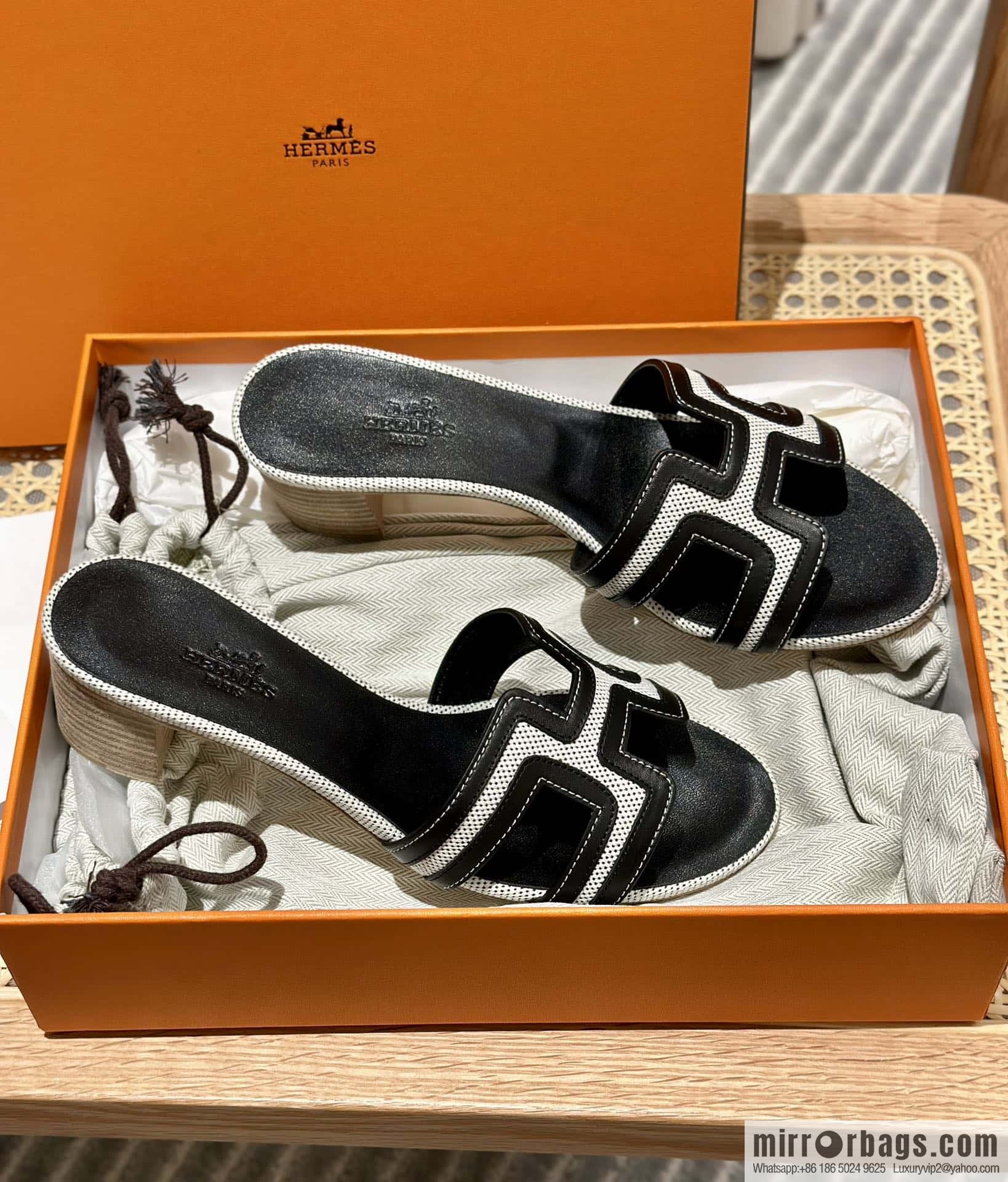 Hermes, black patchwork heels