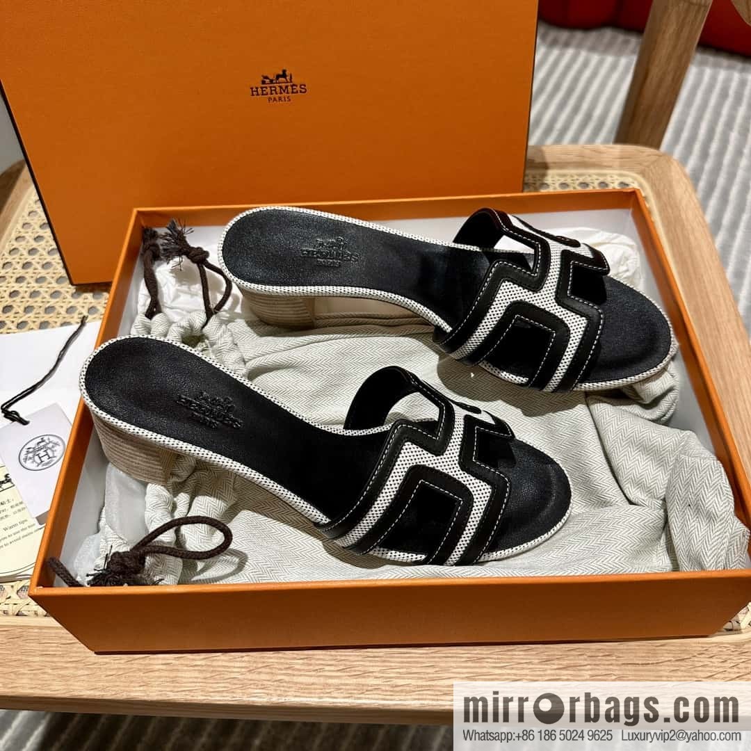 Hermes, black patchwork heels