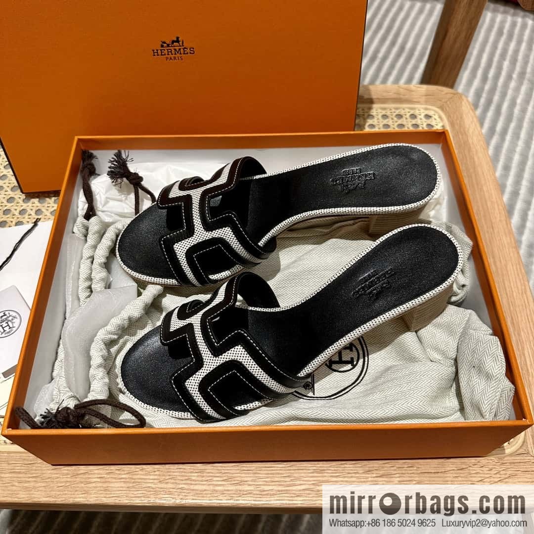 Hermes, black patchwork heels