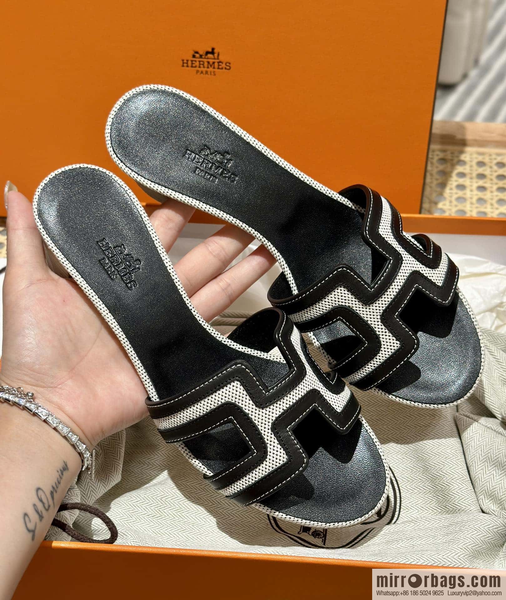 Hermes, black patchwork heels