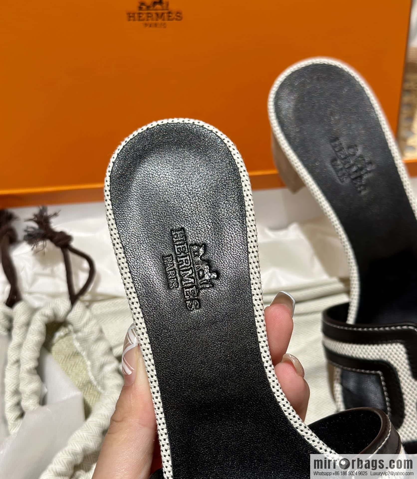 Hermes, black patchwork heels