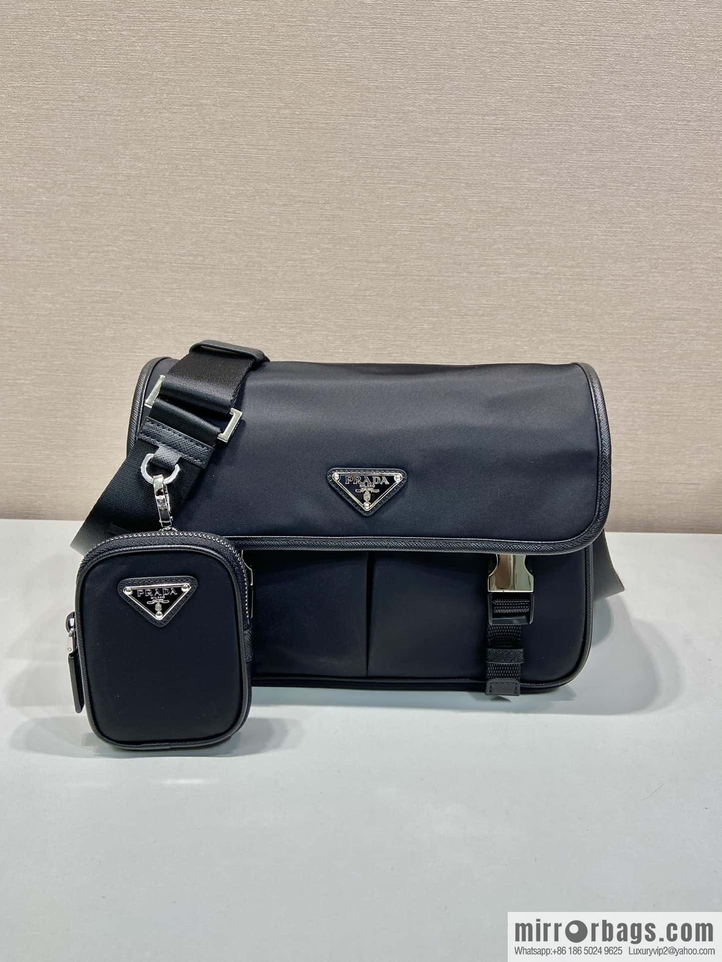 PRADA Prada Nylon Flip Handbag 2VD769M