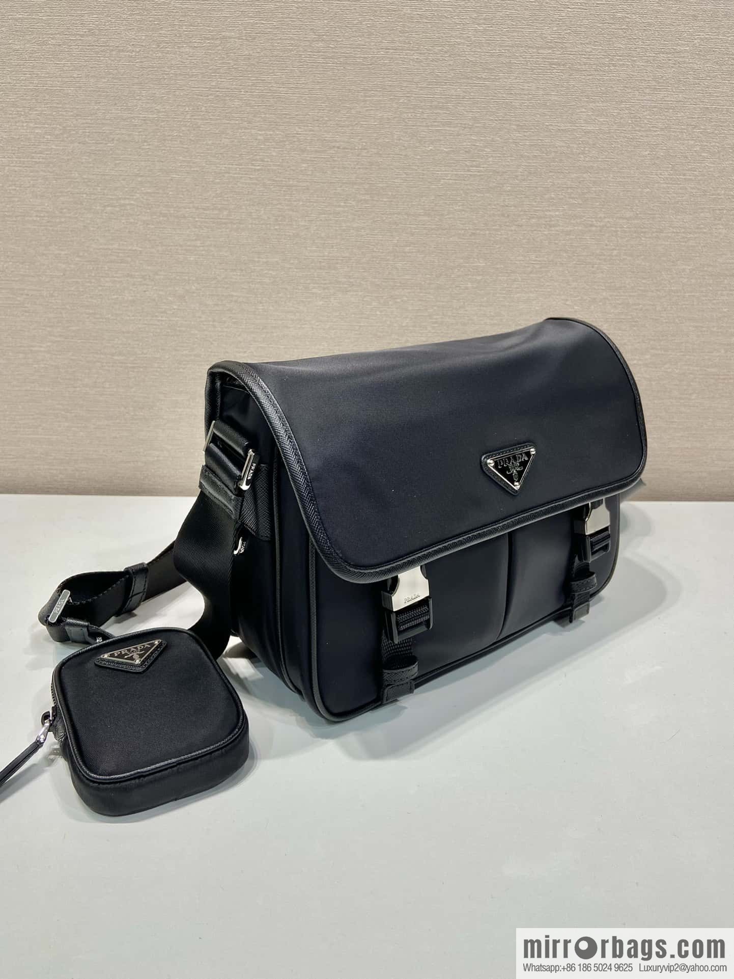 PRADA Prada Nylon Flip Handbag 2VD769M