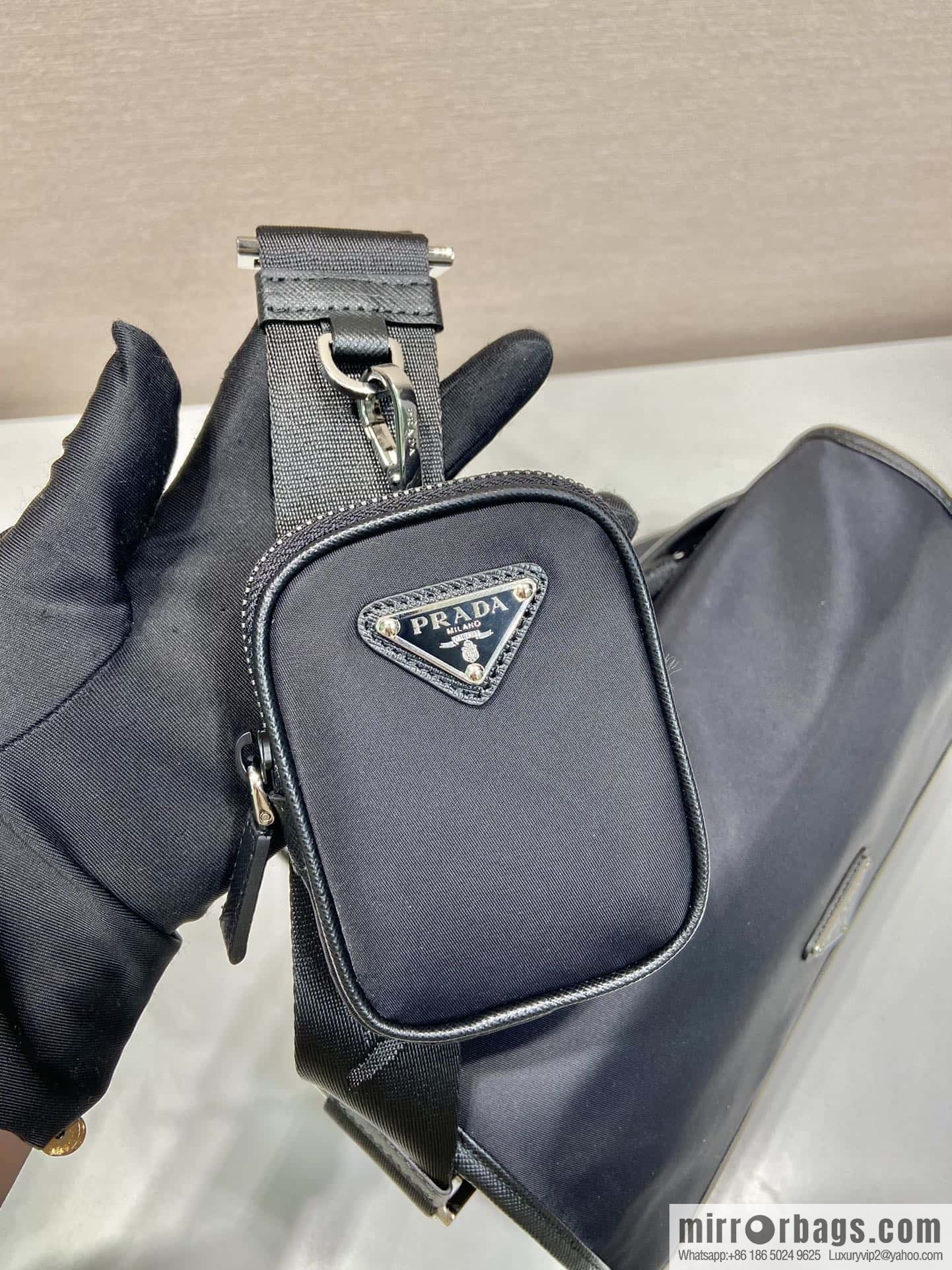 PRADA Prada Nylon Flip Handbag 2VD769M