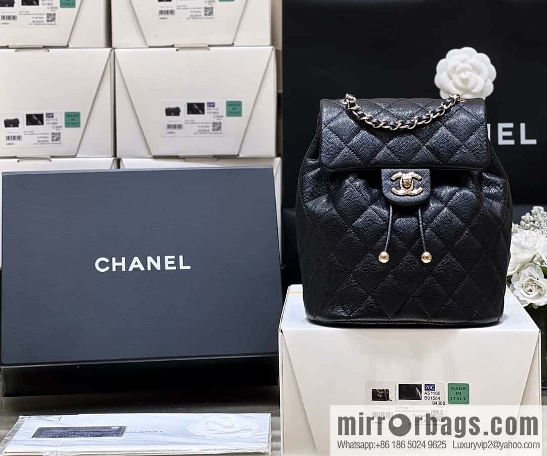 CHANEL 23S spring/summer collection, salzburg double backpack AS4058 black