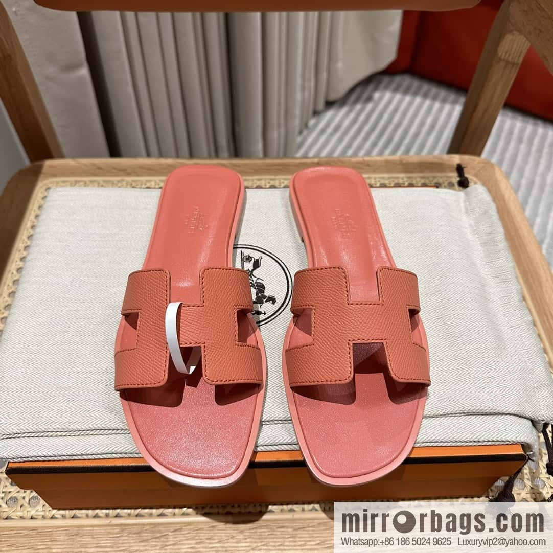 Hermès leather outsole H slippers