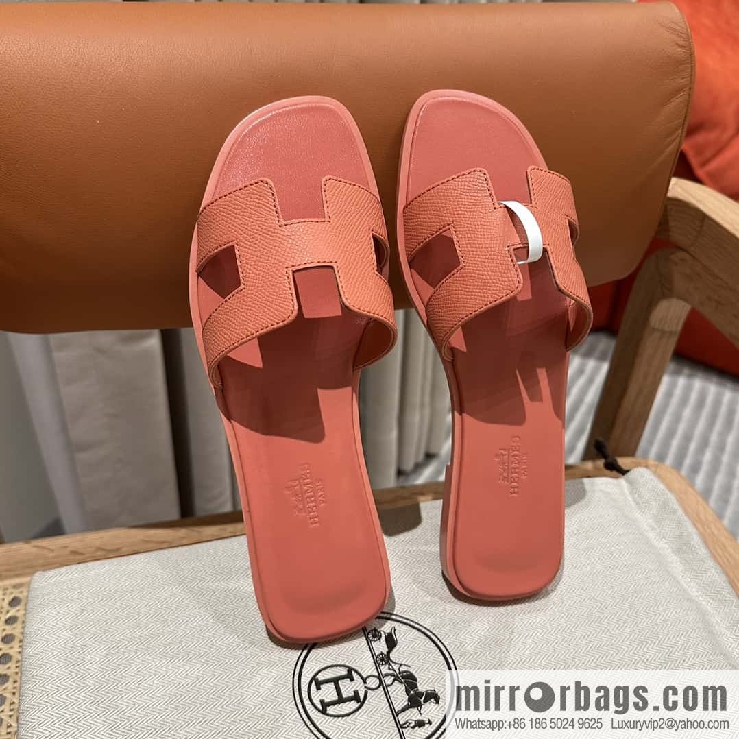 Hermès leather outsole H slippers