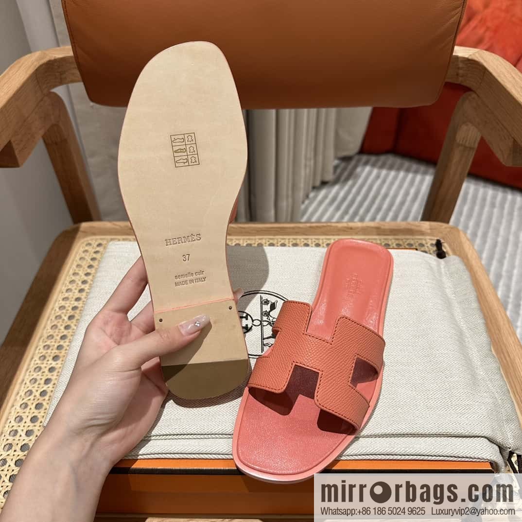 Hermès leather outsole H slippers