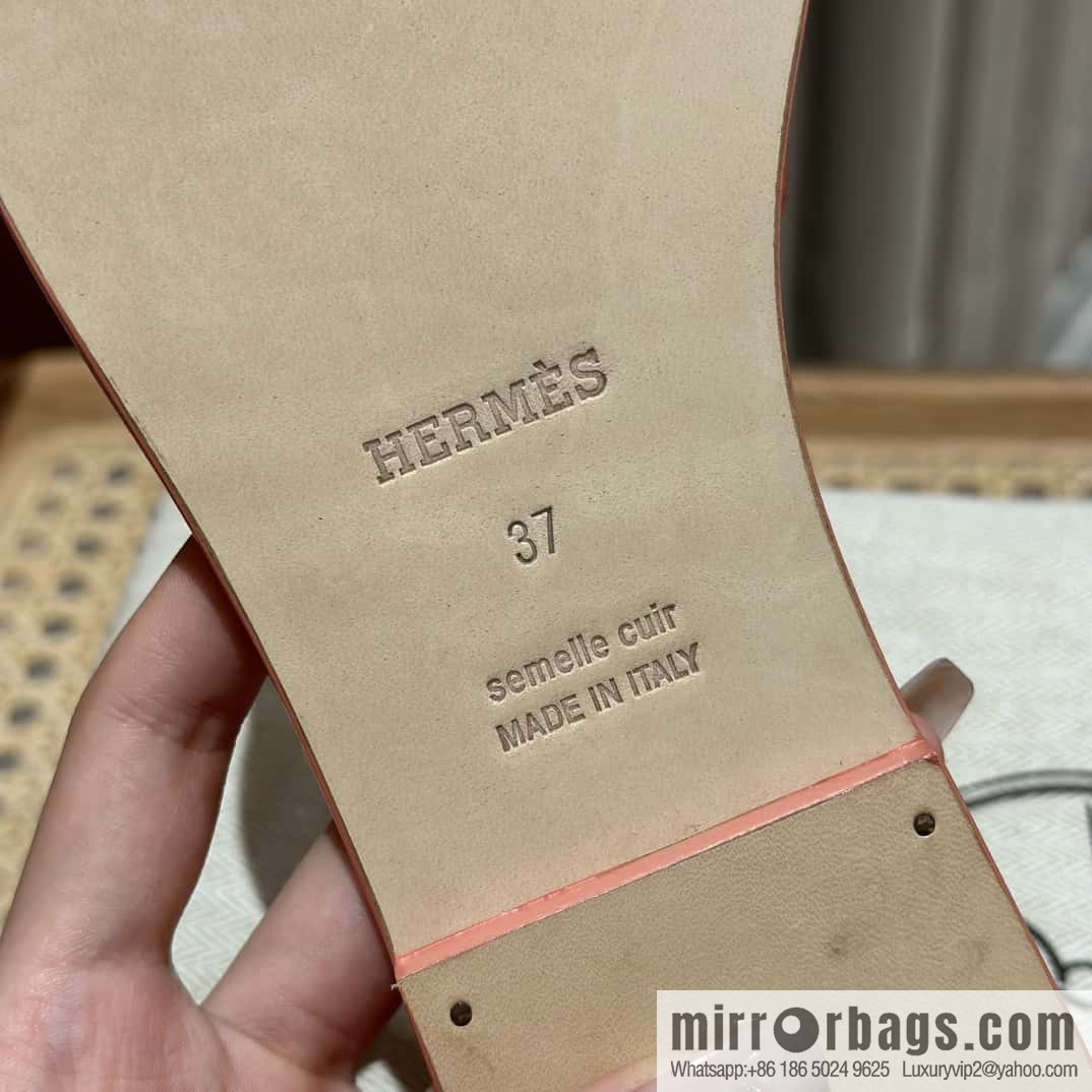 Hermès leather outsole H slippers