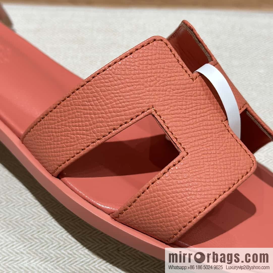 Hermès leather outsole H slippers
