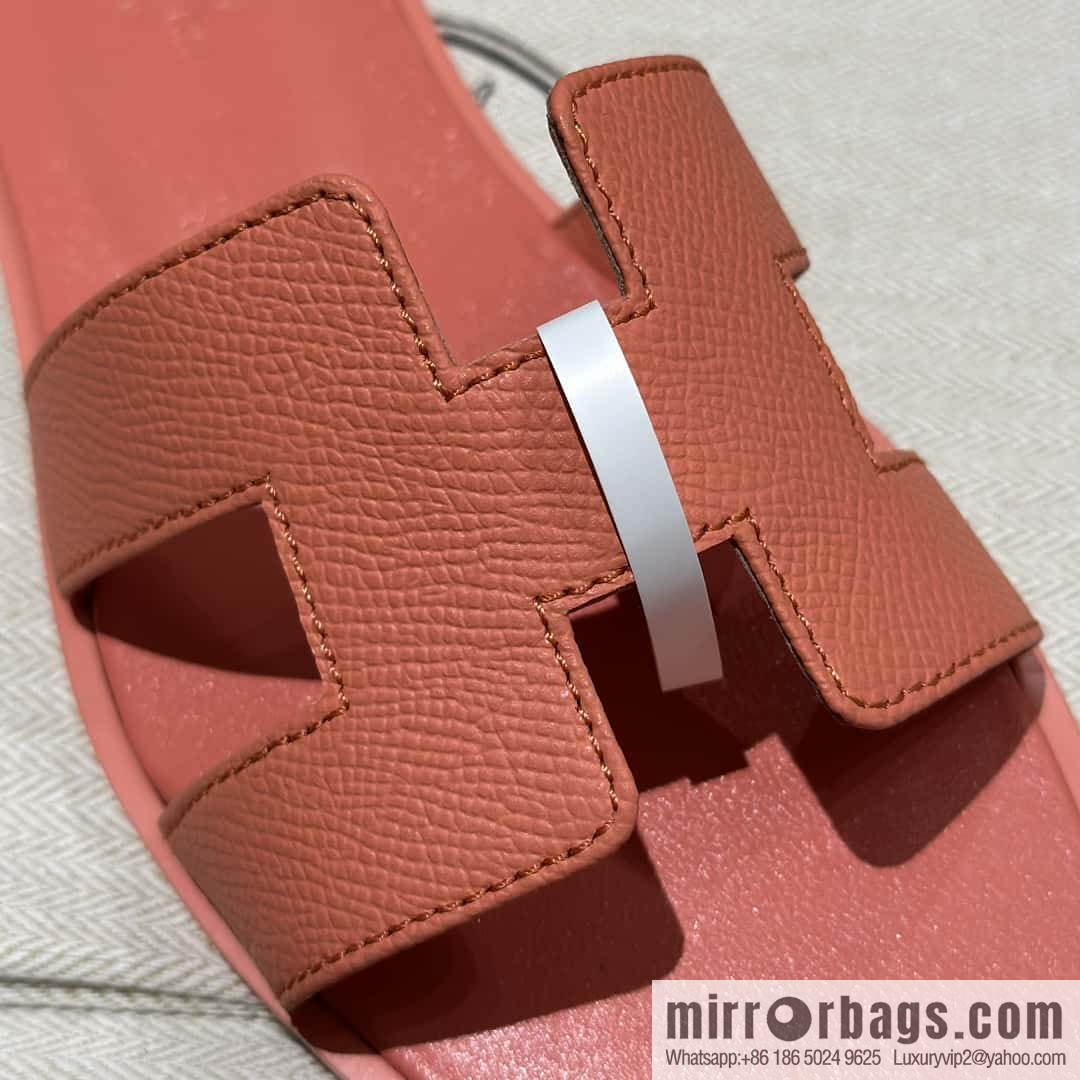 Hermès leather outsole H slippers