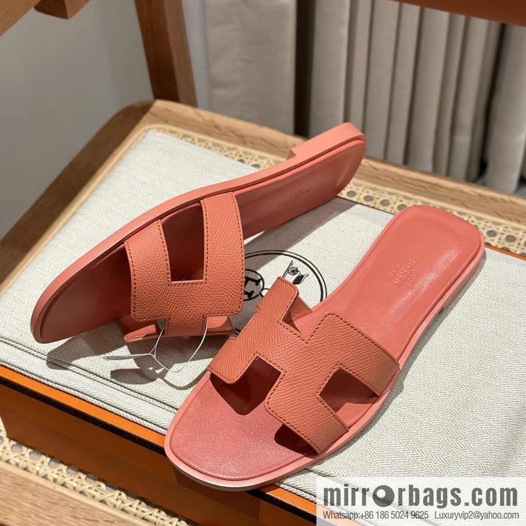 Hermès leather outsole H slippers