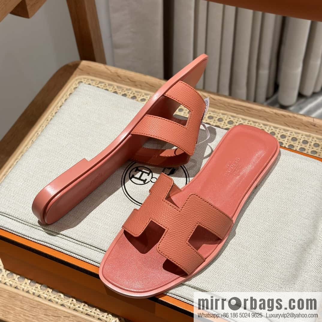 Hermès leather outsole H slippers