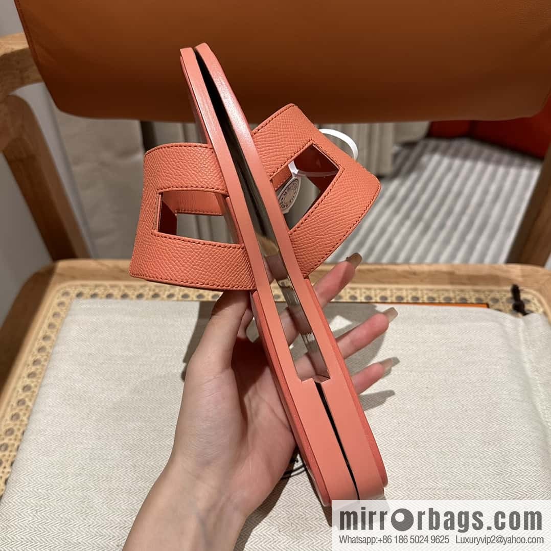 Hermès leather outsole H slippers