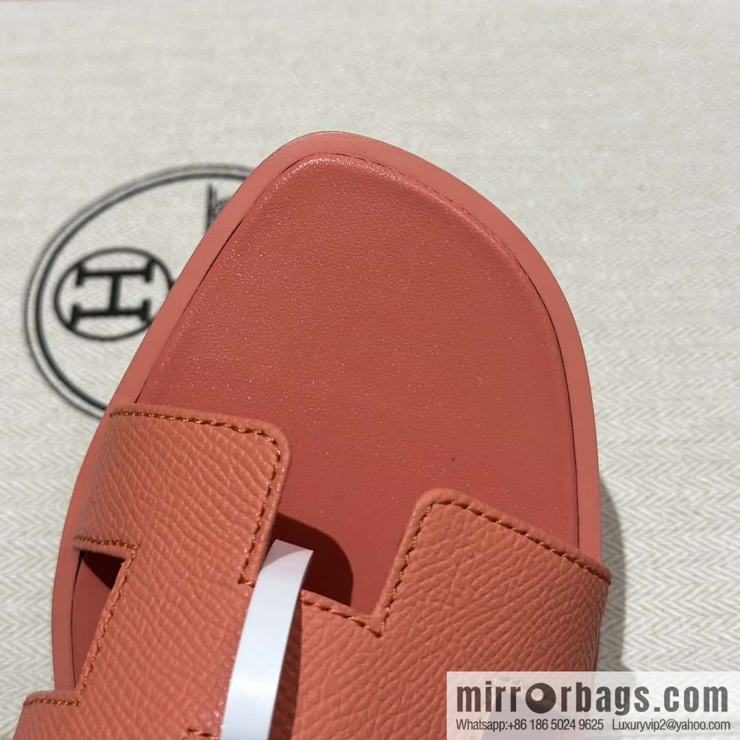 Hermès leather outsole H slippers
