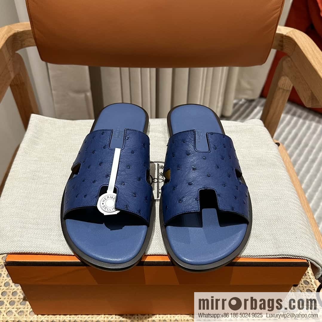 Hermès, ostrich skin H classic half drag