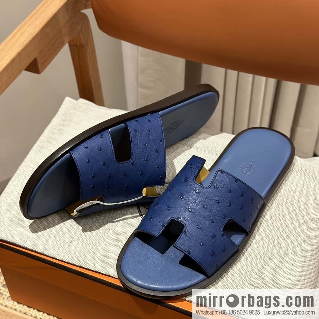 Hermès, ostrich skin H classic half drag