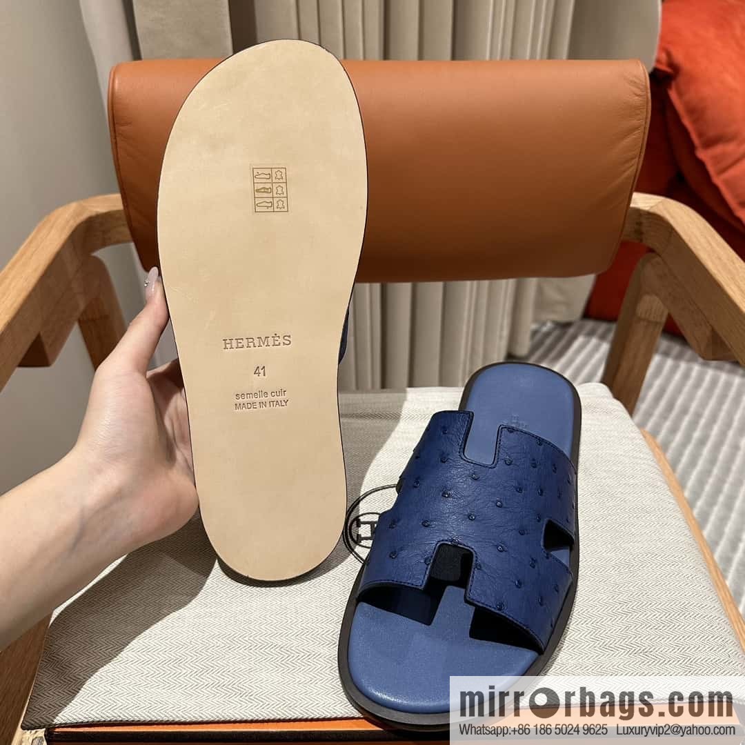 Hermès, ostrich skin H classic half drag
