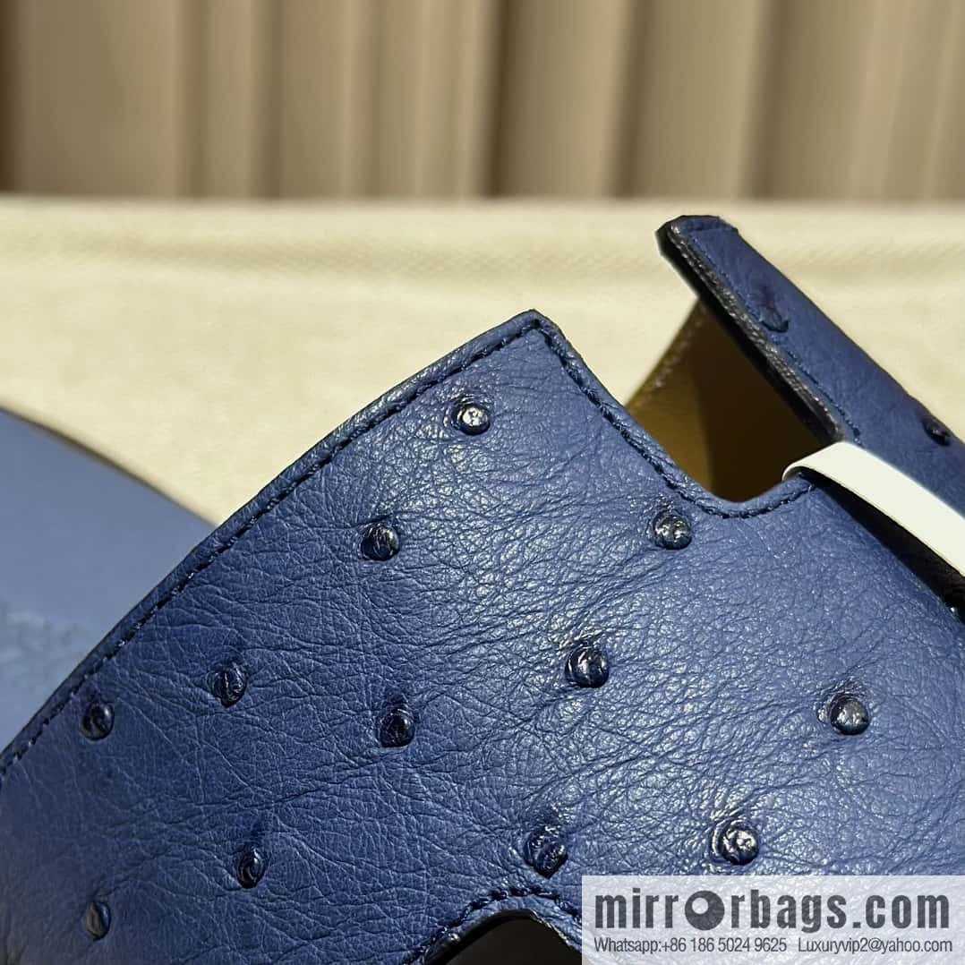 Hermès, ostrich skin H classic half drag