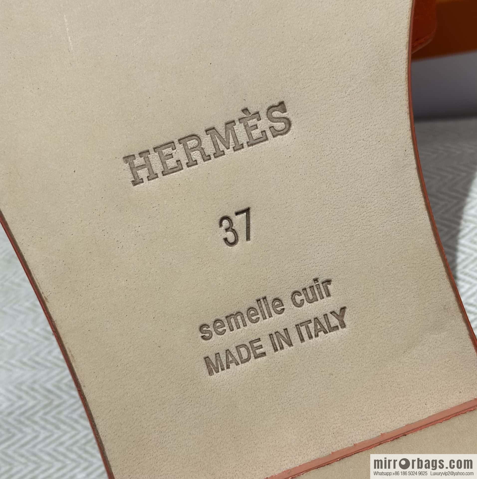 Hermès leather outsole H slippers