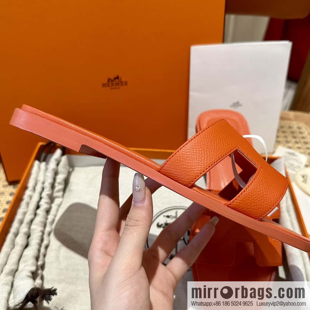 Hermès leather outsole H slippers