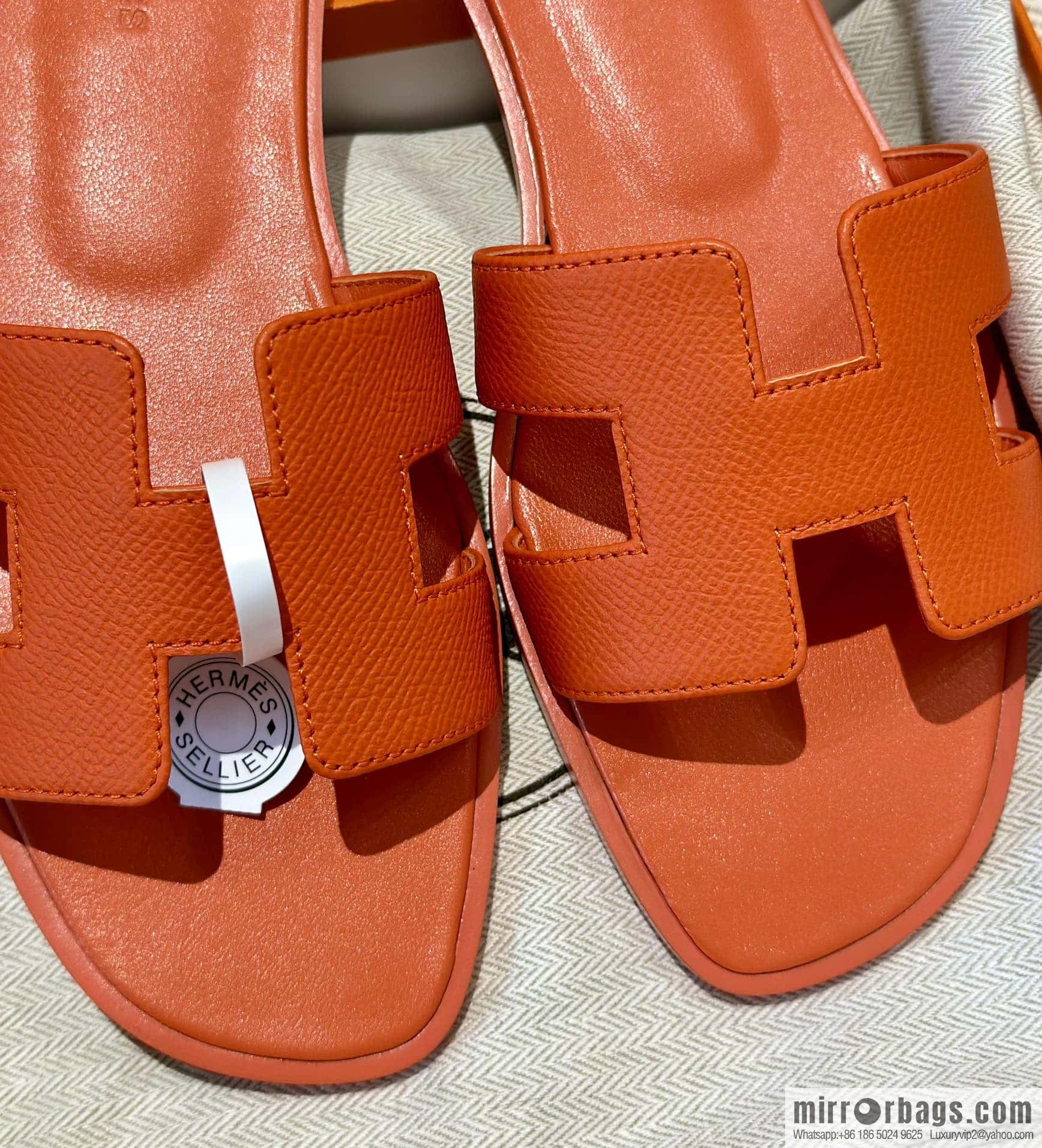 Hermès leather outsole H slippers