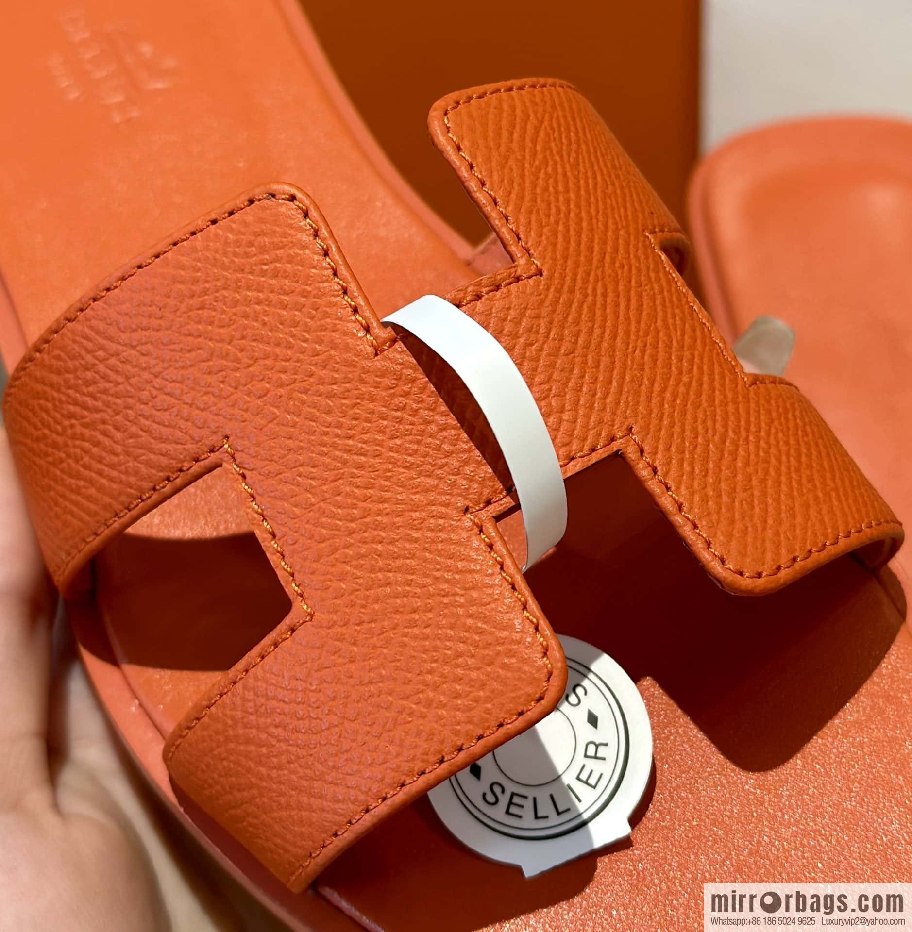 Hermès leather outsole H slippers