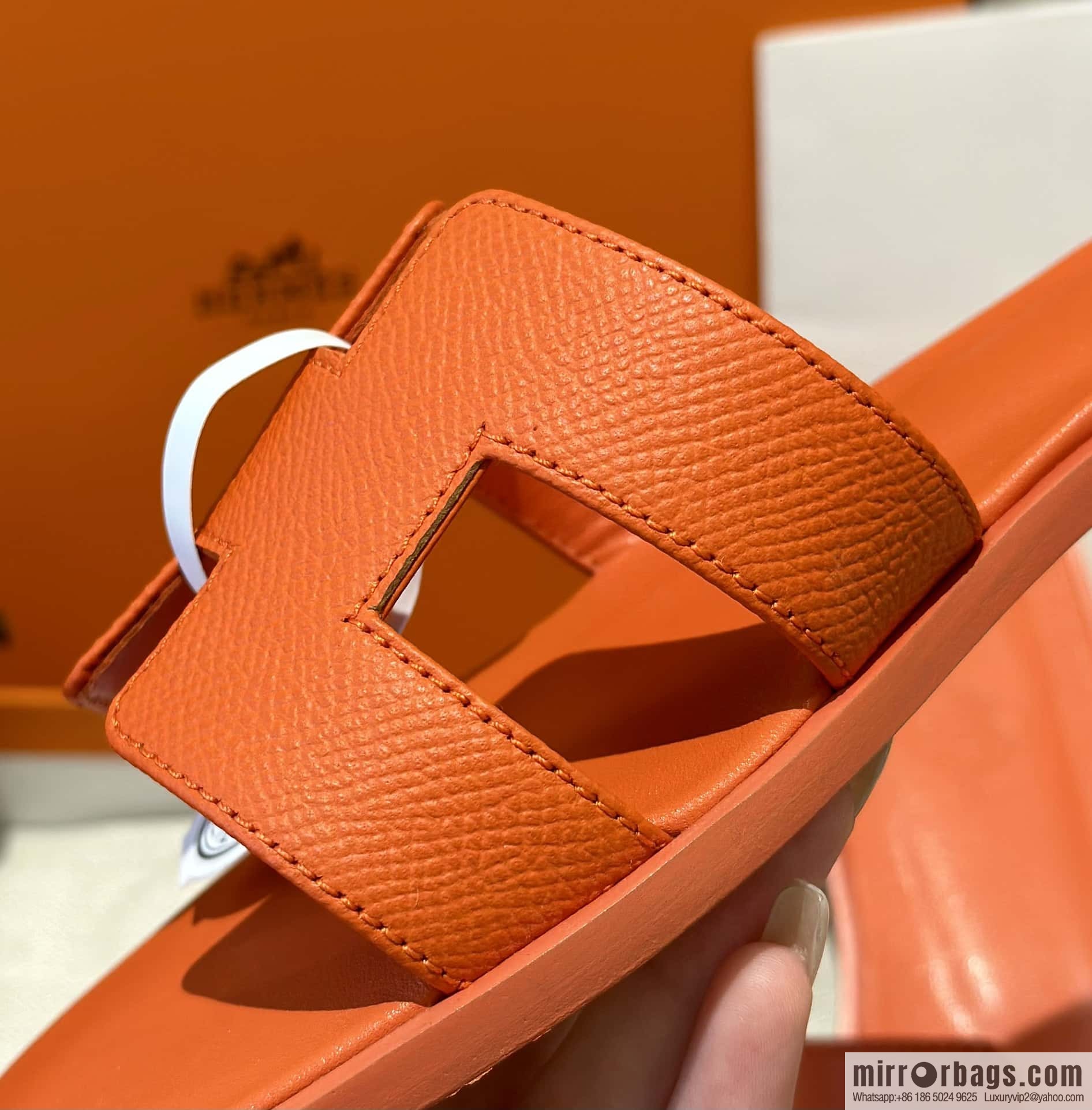 Hermès leather outsole H slippers