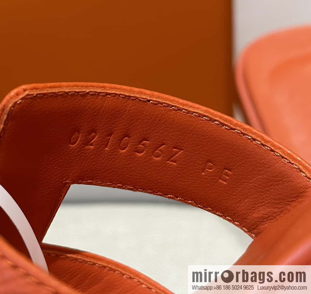 Hermès leather outsole H slippers