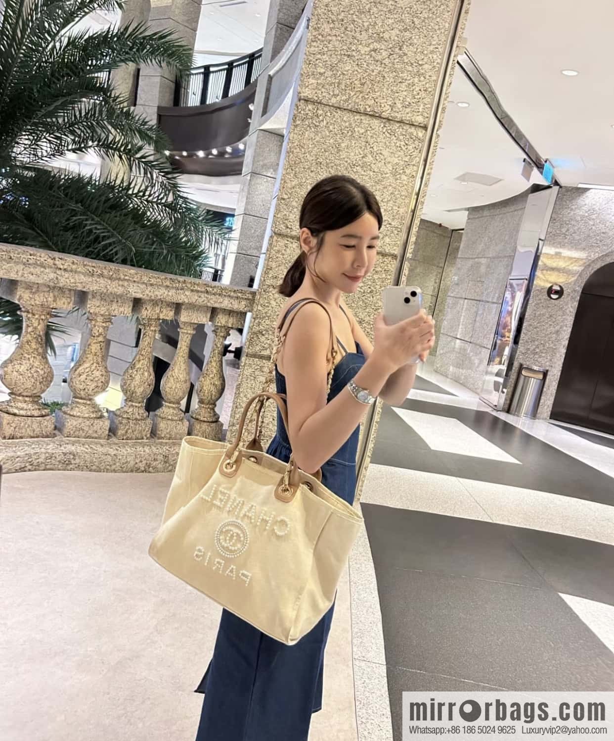 CHANEL pearl logo annual most beautiful embroidery beach bag A66941