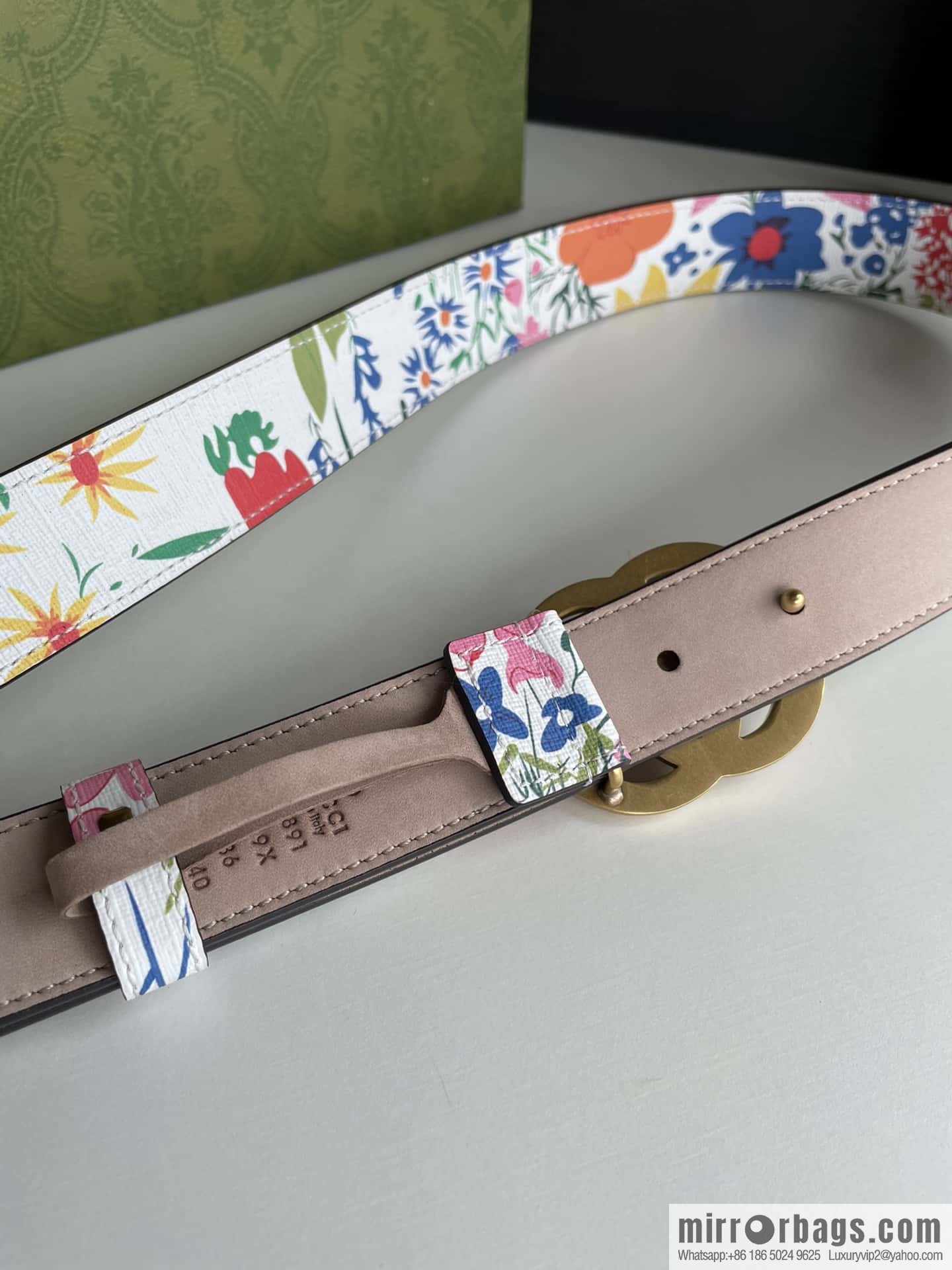 GUCCI Gucci, a collection of flowers and floral prints by artist Ken Scott, double G belt buckle 3.0cm belt