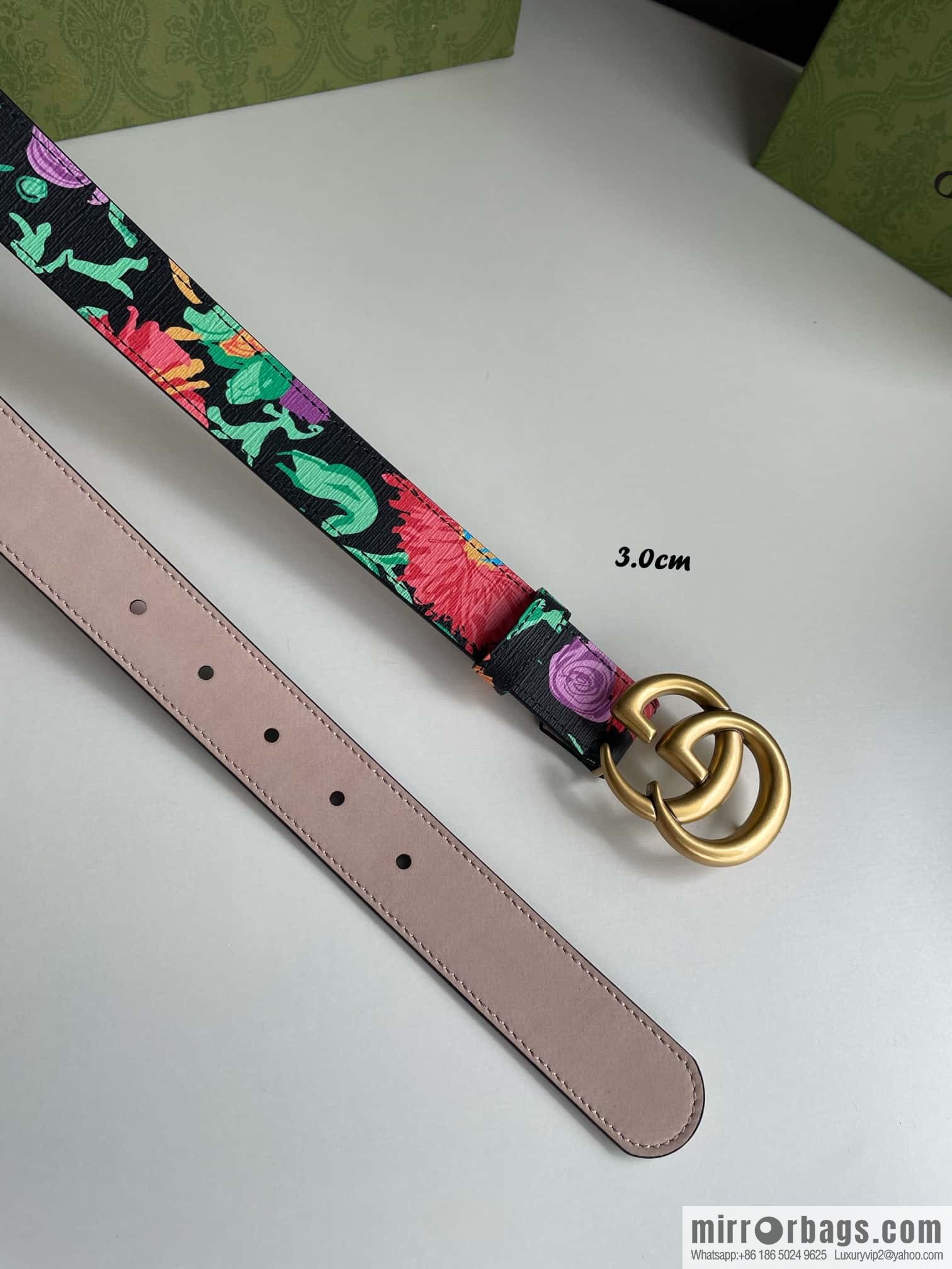 GUCCI Gucci, a collection of flowers and floral prints by artist Ken Scott, double G belt buckle 3.0cm belt