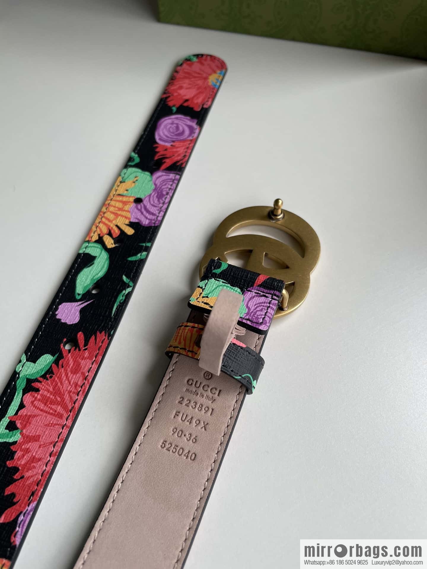 GUCCI Gucci, a collection of flowers and floral prints by artist Ken Scott, double G belt buckle 3.0cm belt