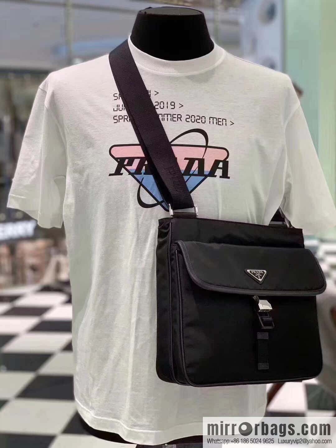 PRADA Prada's new three-in-one combination male oblique span bag 2VH110
