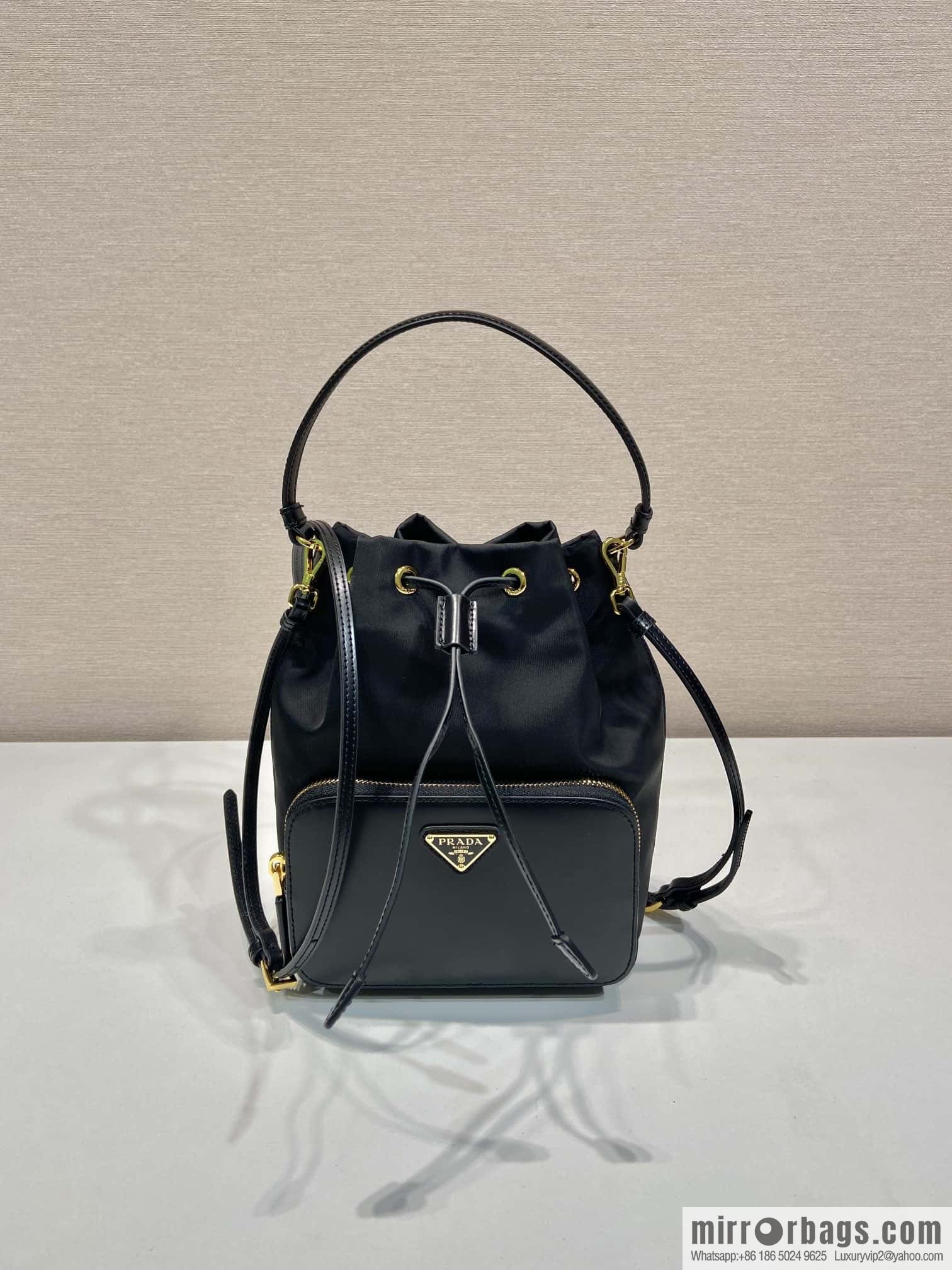PRADA Prada new bucket 1BH038 glossy/nylon fabric