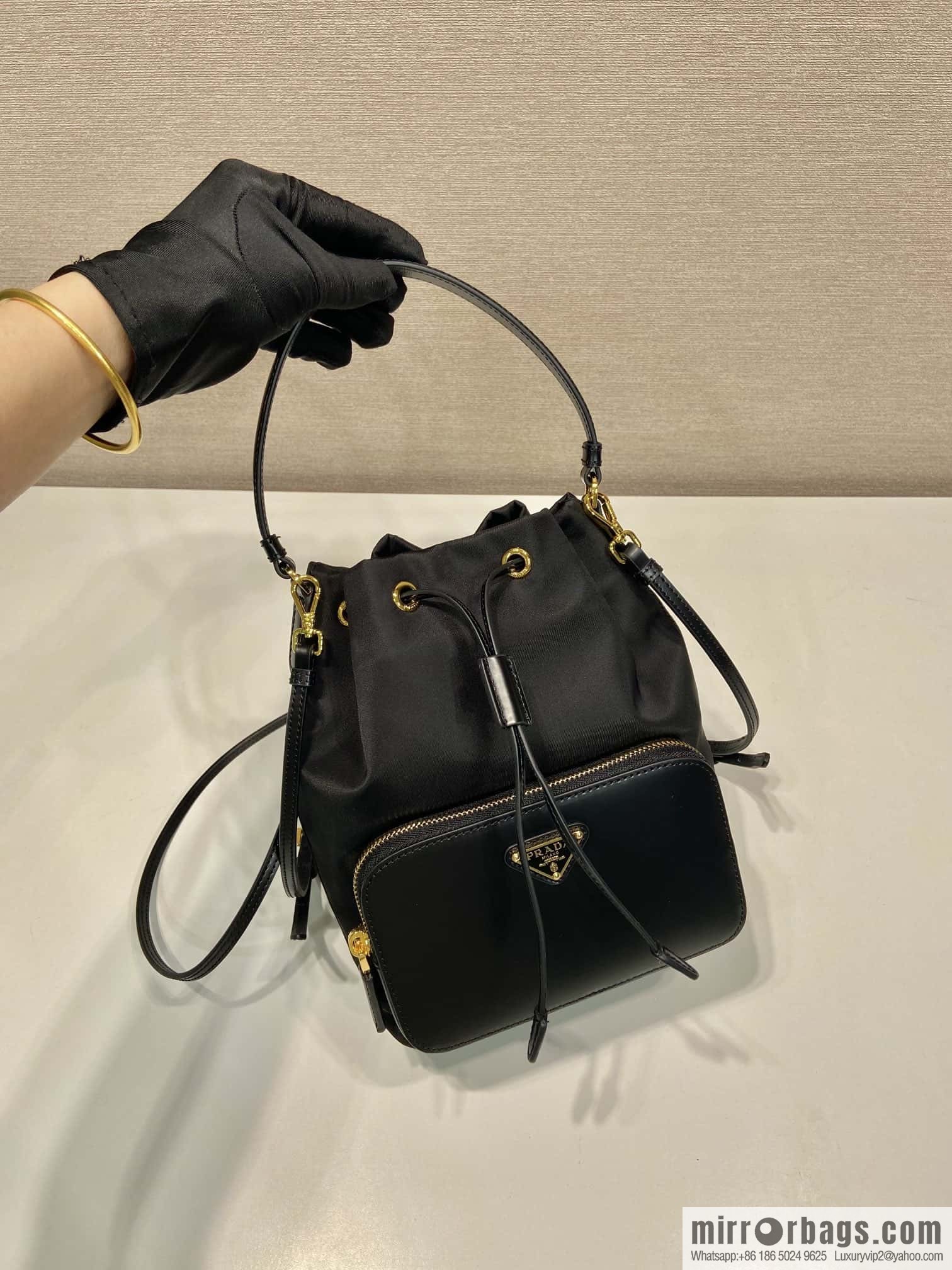 PRADA Prada new bucket 1BH038 glossy/nylon fabric