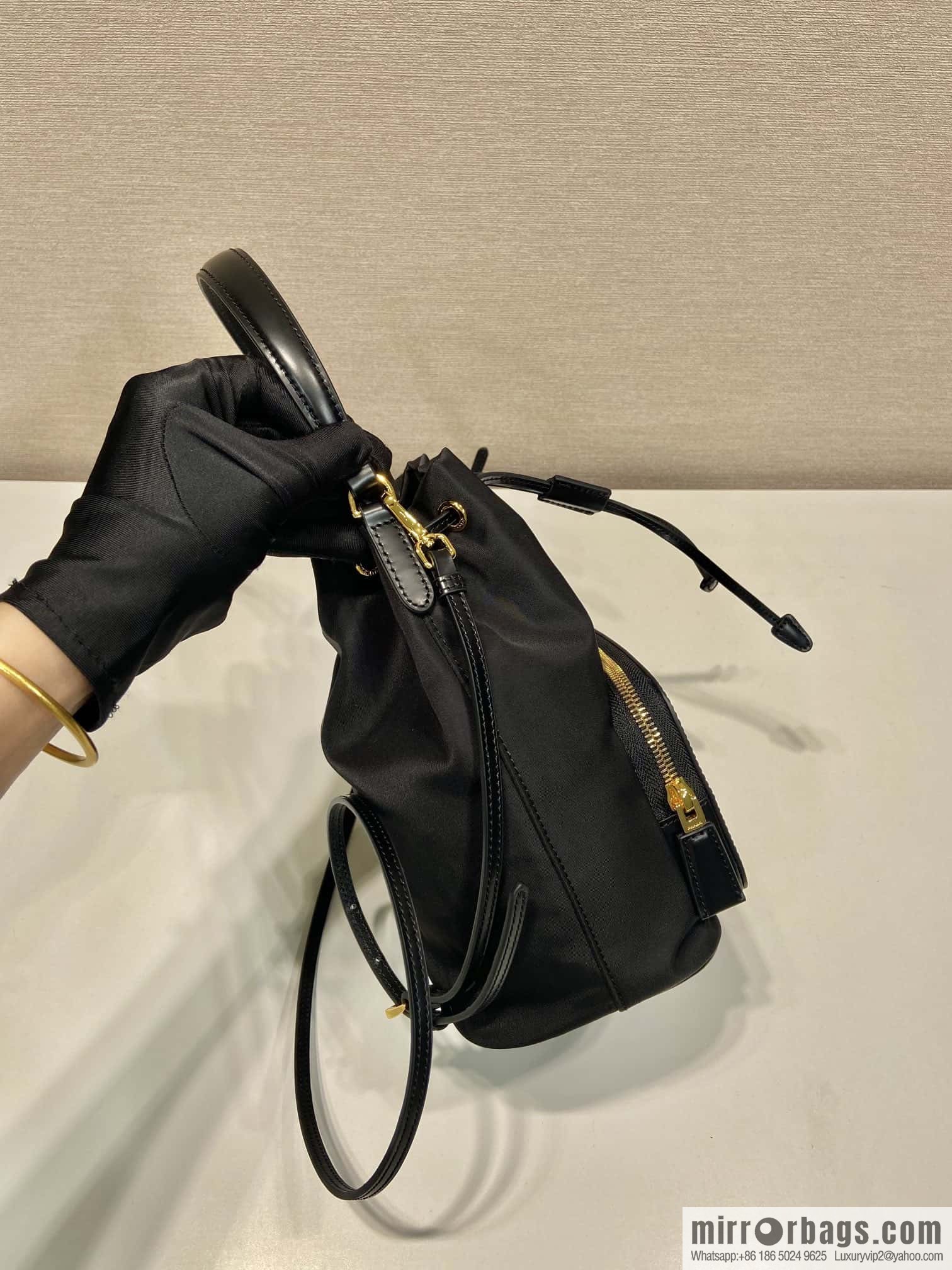 PRADA Prada new bucket 1BH038 glossy/nylon fabric
