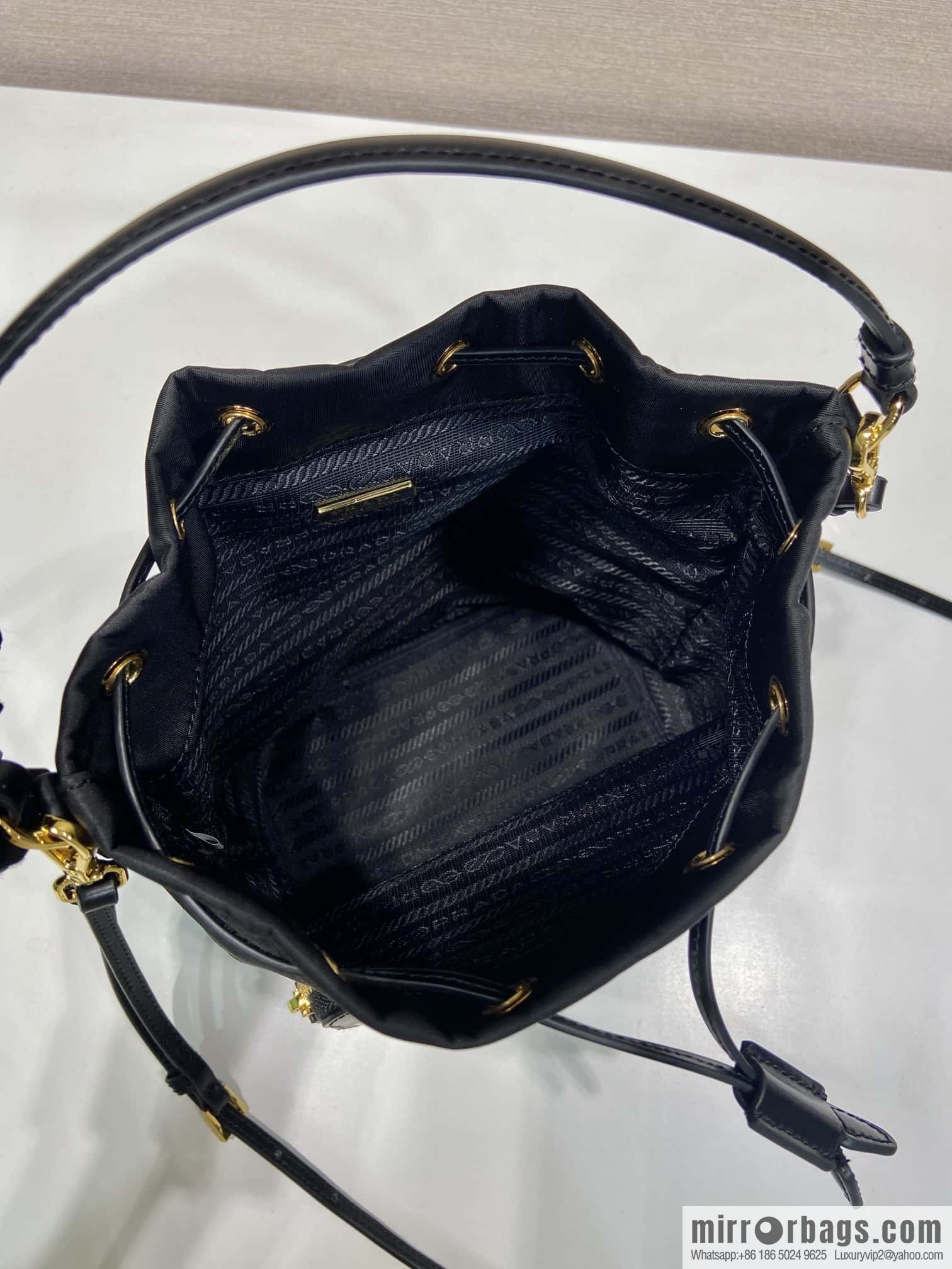 PRADA Prada new bucket 1BH038 glossy/nylon fabric